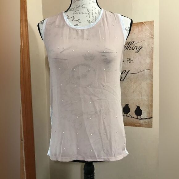 Chloe K Women's Pink / Grey Sleeveless Top Tank - Size Medium - Picture 2 of 9